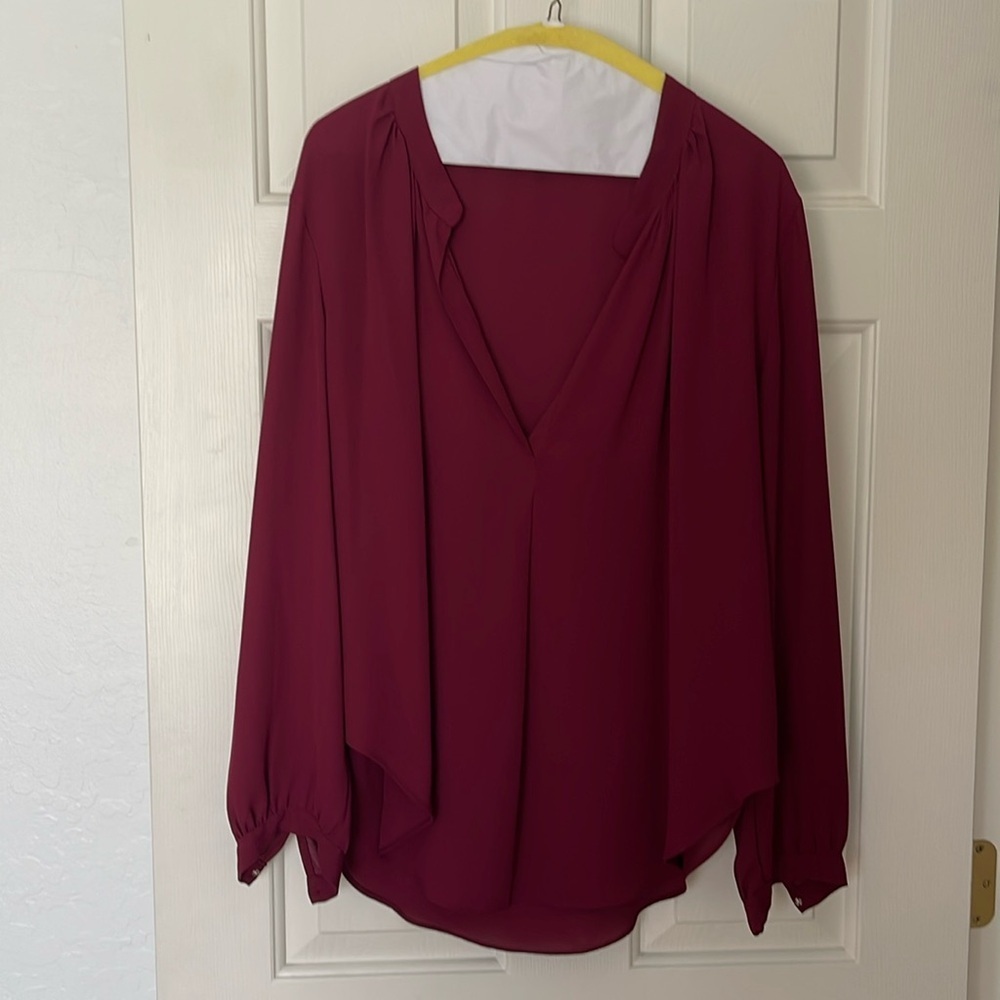 Wine Long sleeve Blouse S:L